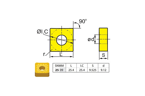 Пластина твердосплавная 5 шт ZCC-CT SNMM250924-DR YBC252