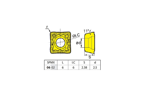 Пластина твердосплавная ZCC-CT SPMX060204-XM YB9320