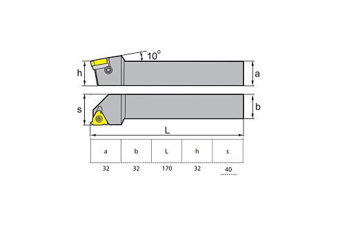 Державка резьбовая SER3232P22 ZCC-CT ZSER3232P22
