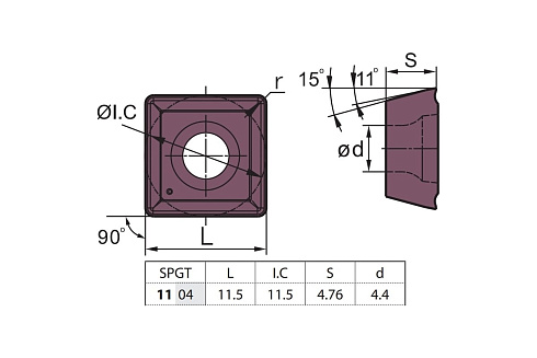 Пластина твердосплавная ZCC-CT SPGT110408-PM YBG205