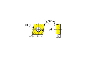 Пластина CCMT120404-hf YBC251, 10 шт ZCC-CT 00001208336