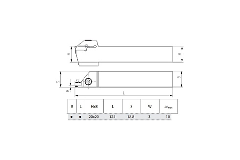 Державка отрезная ZCC-CT QEFD2020L10