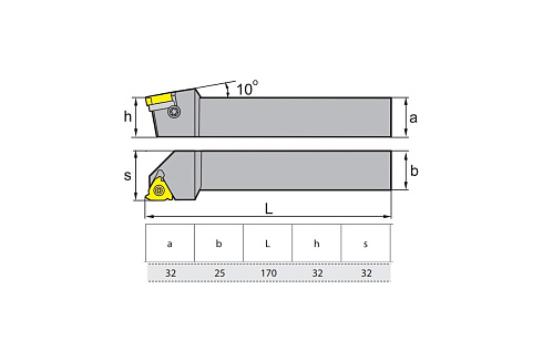 Державка резьбовая SWL3225P22 ZCC-CT SWL3225P22