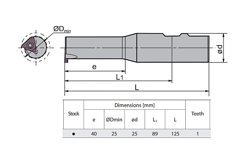 Фреза для нарезания канавок 25 мм ZCC-CT SMP05-025*3.0-XP25-QC16-01