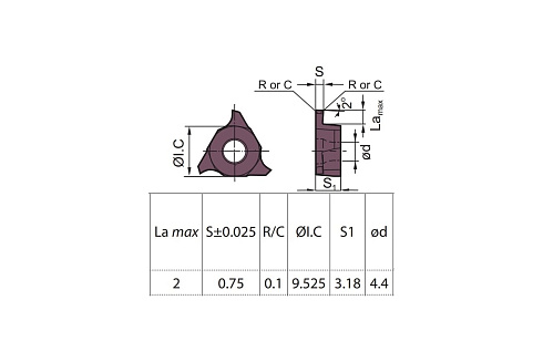 Пластина канавочная 10 шт ZCC-CT QC16L075-R01 YBG205