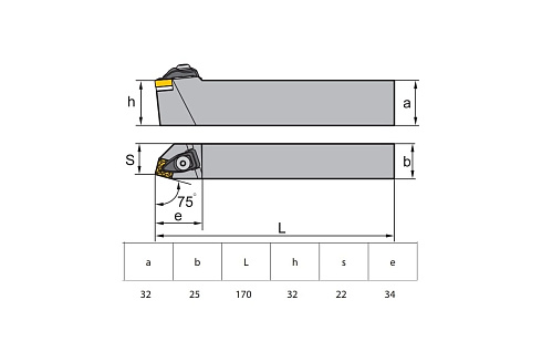 Державка проходная левая DSBNL3225P12 ZCC-CT DSBNL3225P12