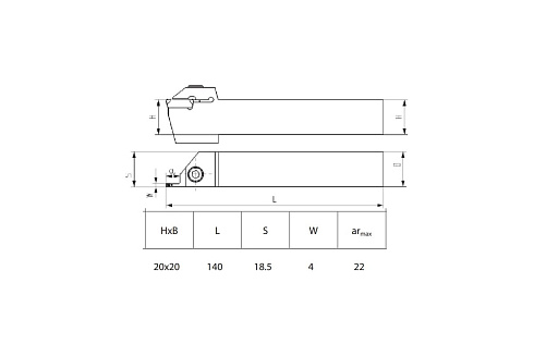 Державка отрезная/канавочная ZCC-CT QEGD2020R22