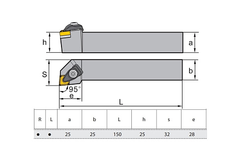 Державка проходная ZCC-CT DCLNR2525M12