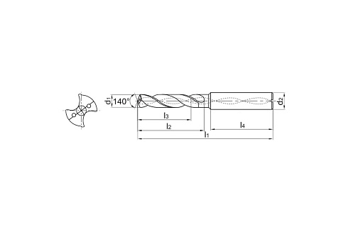 Сверло по металлу 1536SU05C-1100 KDG303 ZCC-CT 00001204098