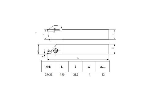 Державка отрезная/канавочная ZCC-CT QEGD2525L22